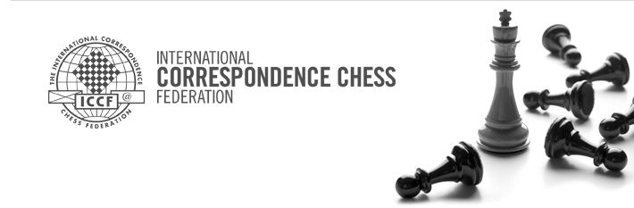 ICCF logo and picture of chess pieces