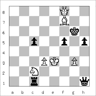 chess diagram of position leading to Damiano's Bishop Mate