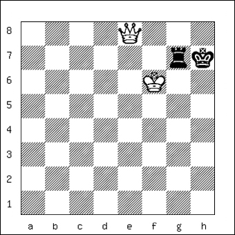 b&w diagram of the Philidor position in Queen and Rook endgame