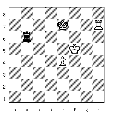 b&w diagram of the Philidor position in Rook and pawn endgame