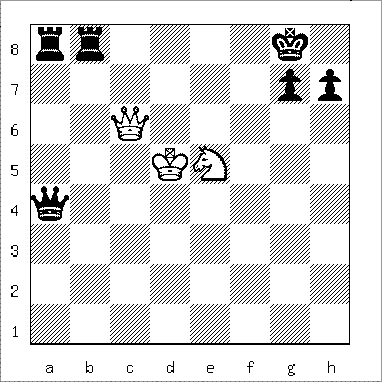 b&w chess diagram of Philidor's Legacy checkmate pattern
