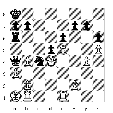 chess diagram of position leading to Anastasia's Mate