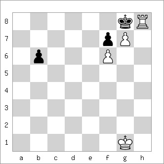 b&w chess diagram of Anderssen's Mate pattern