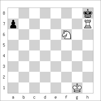 b&w chess diagram of the Arabian Mate pattern