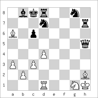b&w chess diagram of Boden's Mate pattern