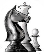 Graphic of CCLA logo, Queen, Knight and pawn piece group