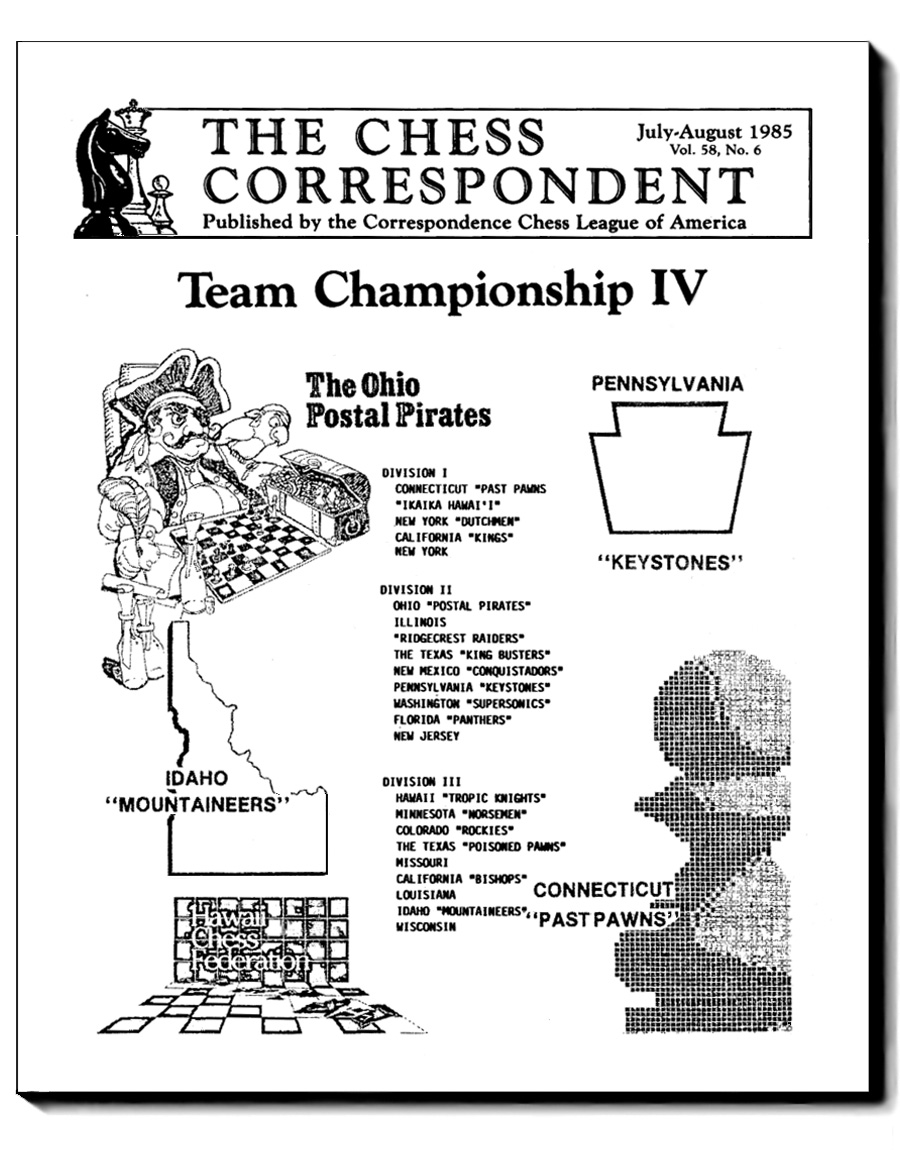picture of front cover, July-Aug 1984 Chess Correspondent magazine