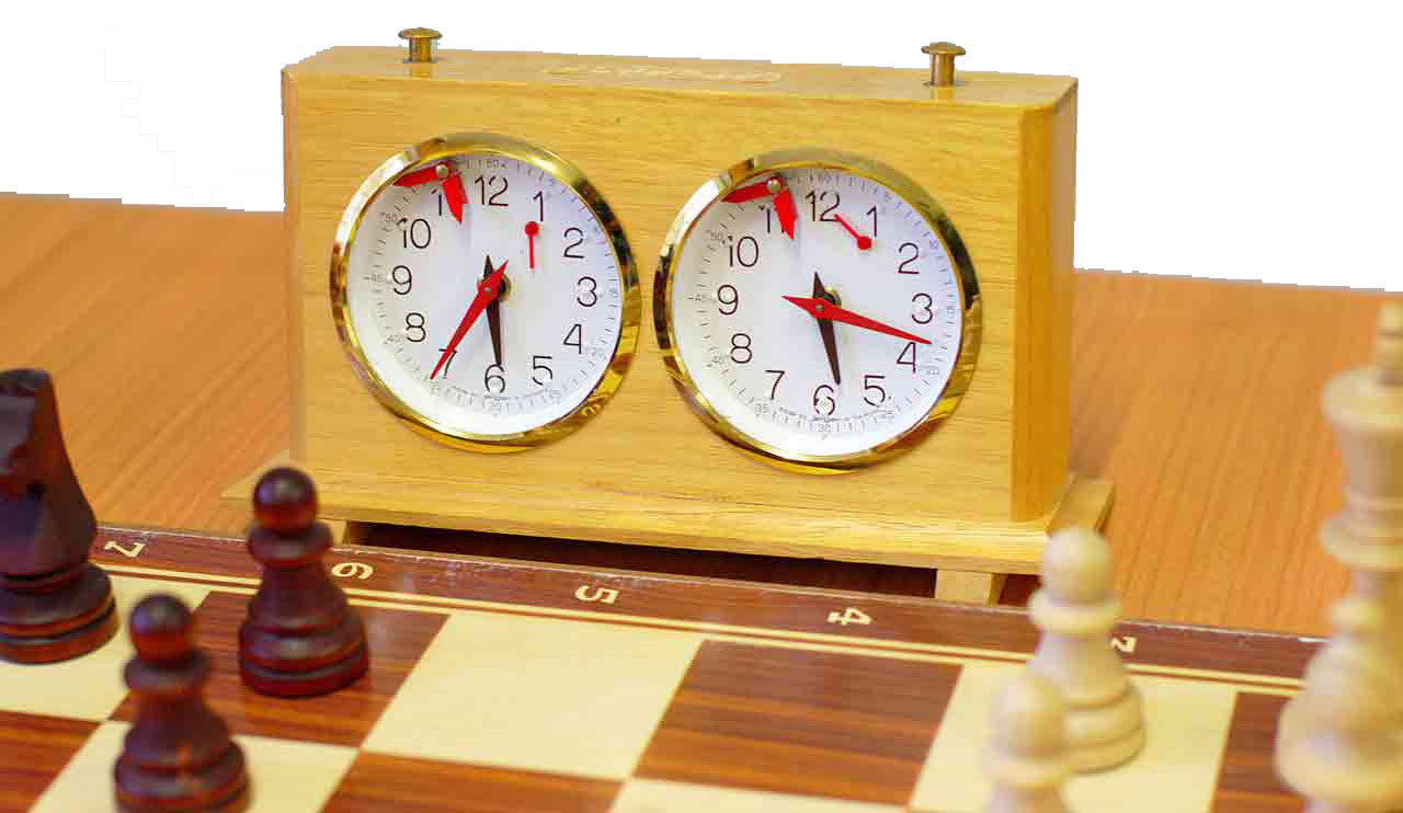 color photo of an old-style chess clock
