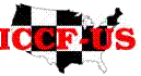 The ICCF-US logo appears on The Friendly Post, a publication devoted to arranging matches between USA and other countries