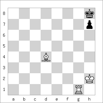 b&w chess diagram of Morphy's Mate pattern