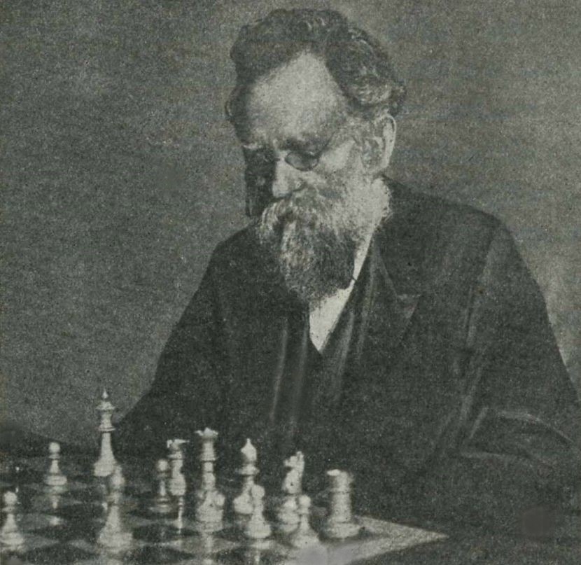 Picture of Isaac Rice, inventor of the Rice Gambit, on https://serverchess.com/pwarrior.htm