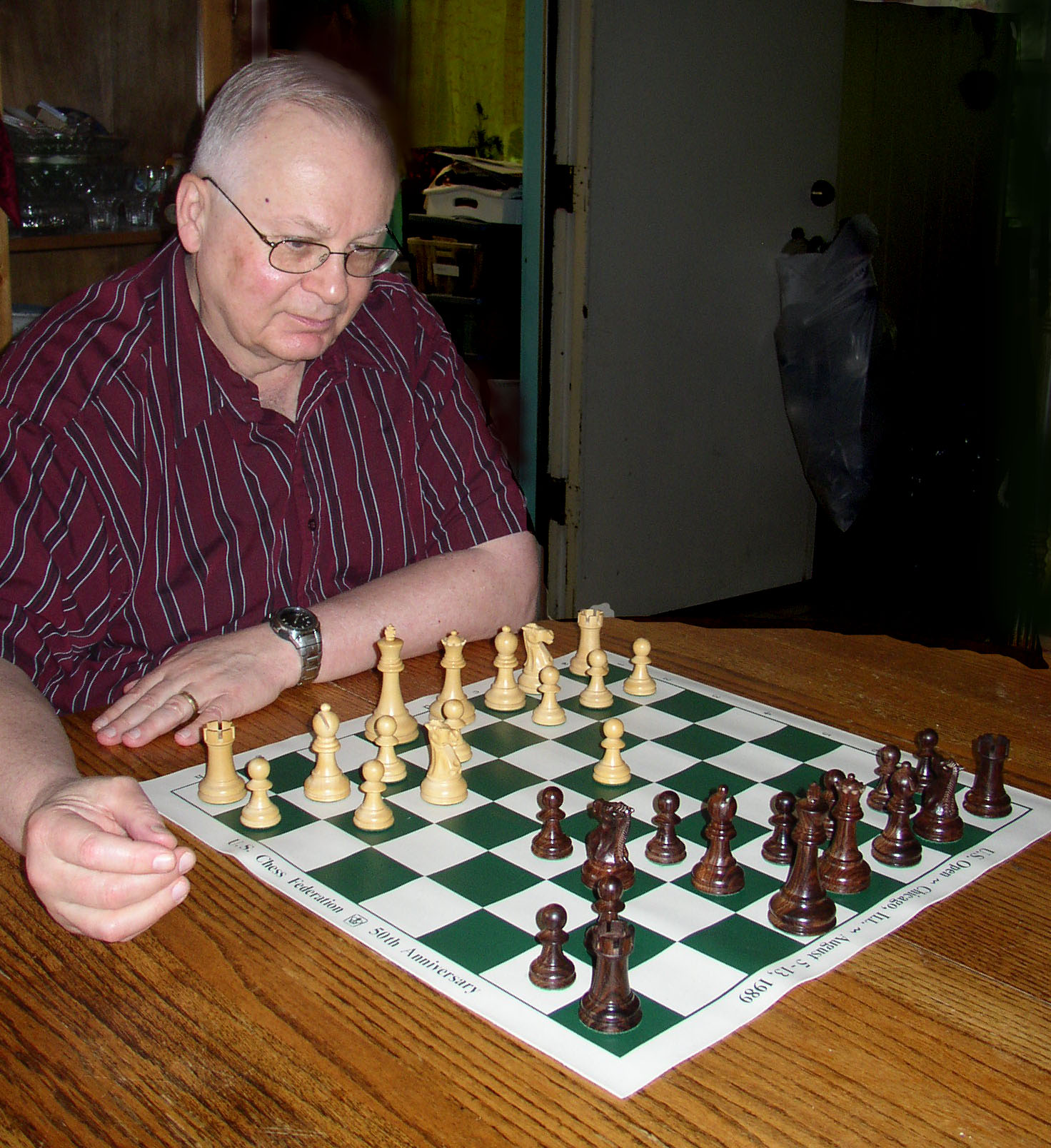 CCLA member Paul D. Shannon photographed at the chess board
