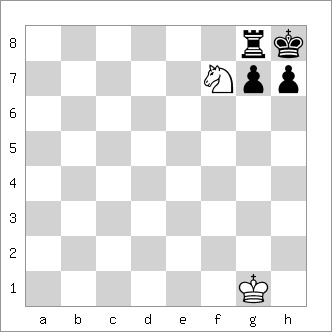 b&w diagram of the Smothered Mate pattern